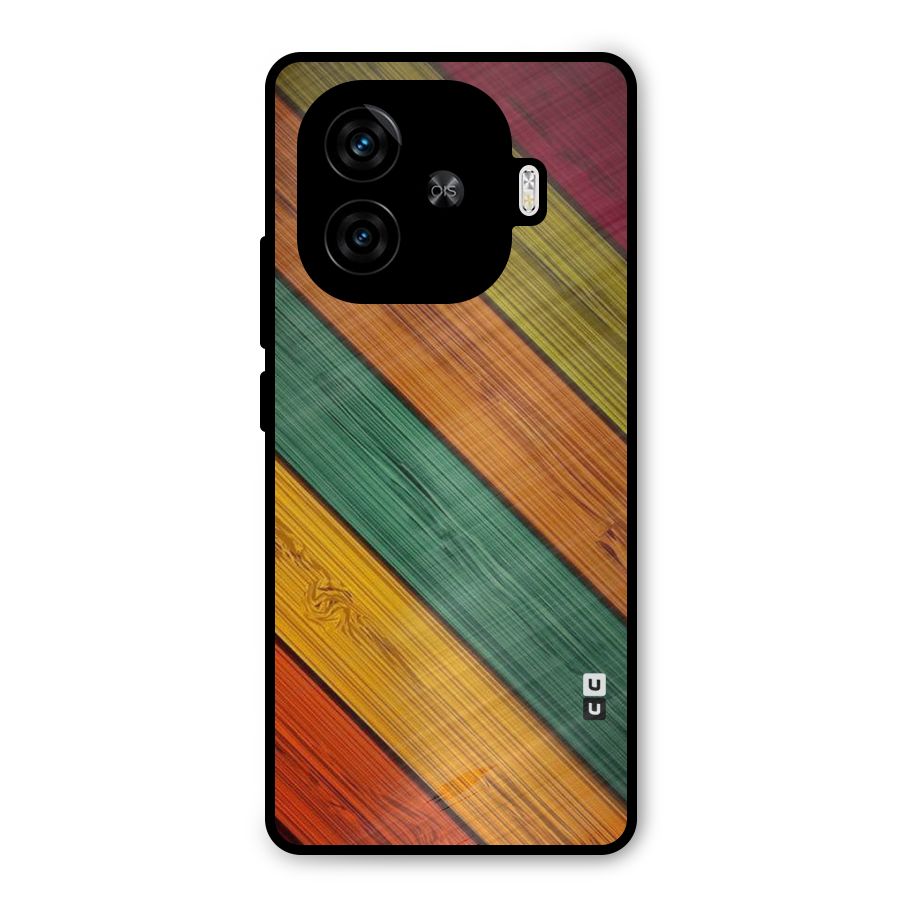 Stripes Classic Design Metal Back Case for iQOO Z9 Turbo