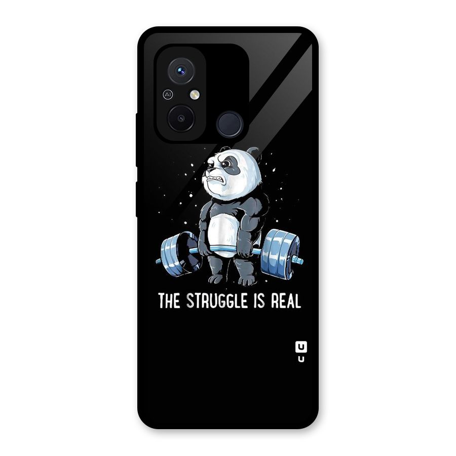 Struggle is Real Glass Back Case for Redmi 12C