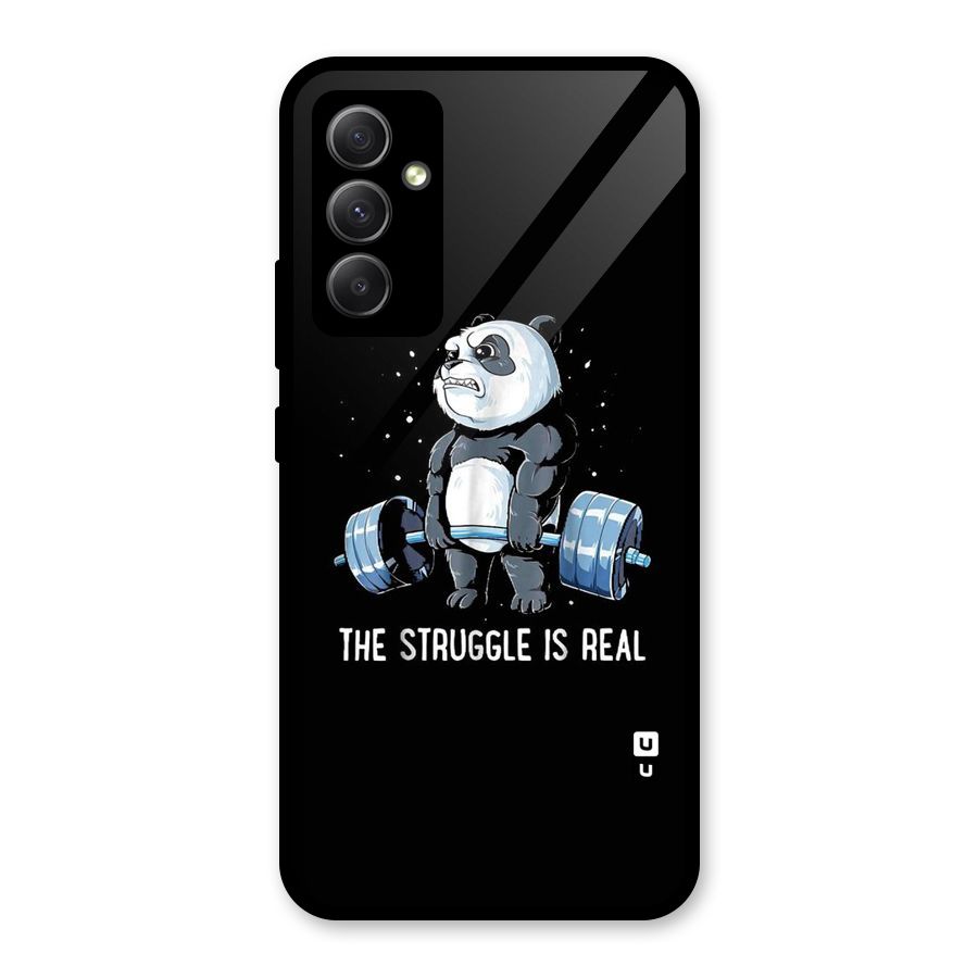 Struggle is Real Panda Glass Back Case for Galaxy A34