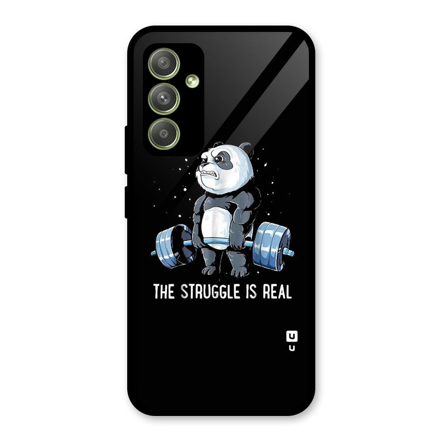 Struggle is Real Panda Glass Back Case for Galaxy A54