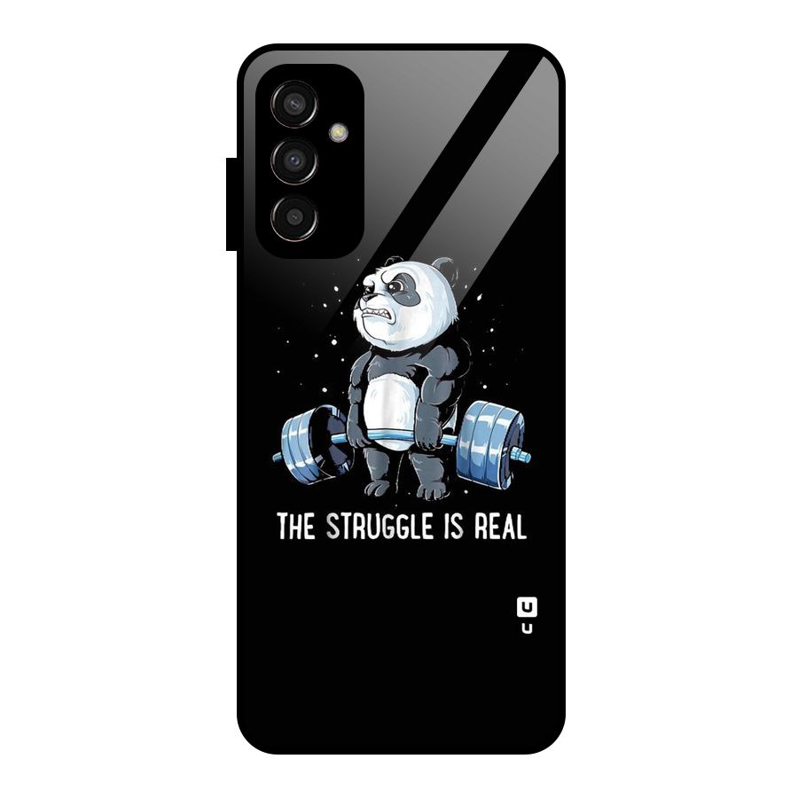 Struggle is Real Panda Glass Back Case for Galaxy F13
