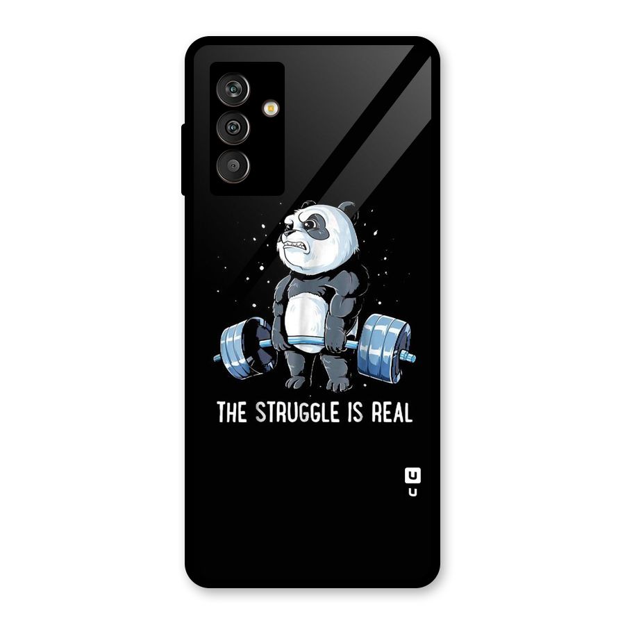 Struggle is Real Panda Glass Back Case for Galaxy M13