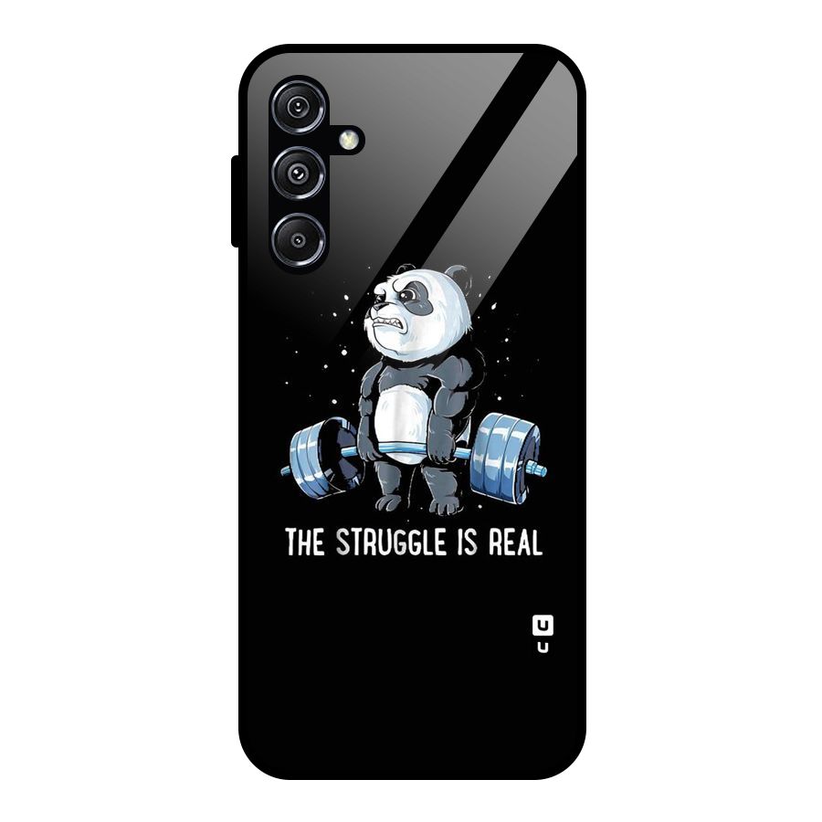 Struggle is Real Panda Glass Back Case for Galaxy M34 5G