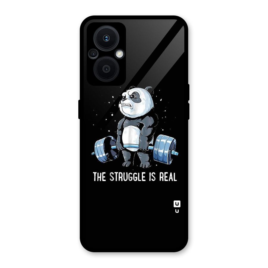 Struggle is Real Panda Glass Back Case for Oppo F21s Pro 5G