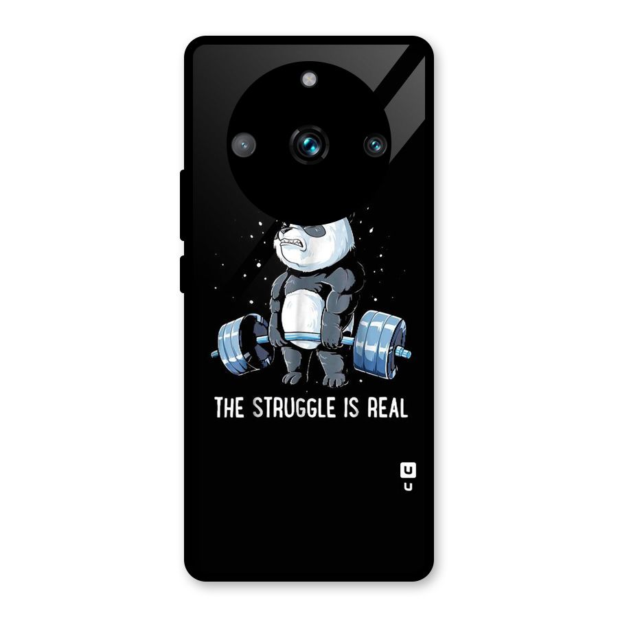 Struggle is Real Panda Glass Back Case for Realme 11 Pro
