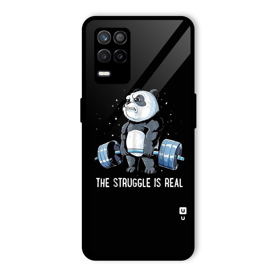 Struggle is Real Panda Glass Back Case for Realme 8s 5G