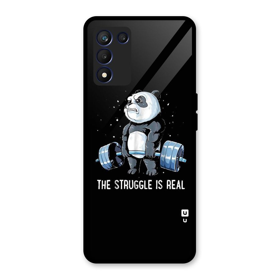 Struggle is Real Panda Glass Back Case for Realme 9 5G Speed