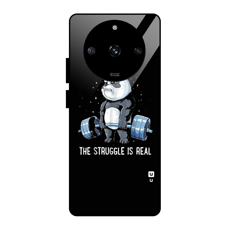Struggle is Real Panda Glass Back Case for Realme Narzo 60 5G