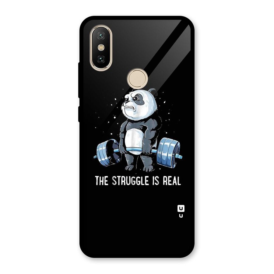 Struggle is Real Panda Glass Back Case for Redmi A2