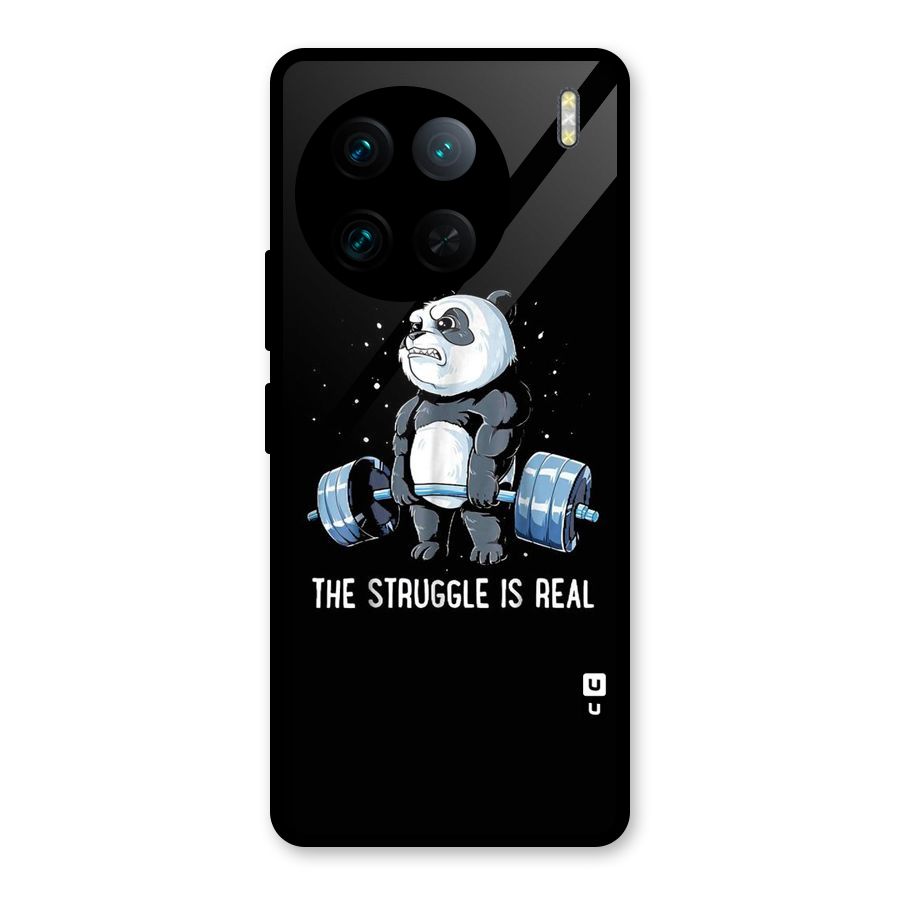 Struggle is Real Panda Glass Back Case for Vivo X90 Pro
