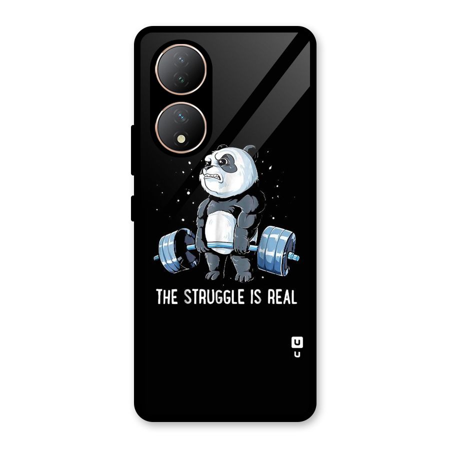 Struggle is Real Panda Glass Back Case for Vivo Y100A