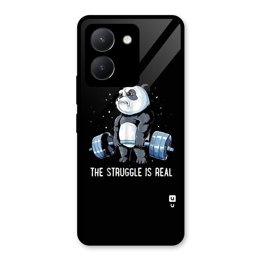 Struggle is Real Panda Glass Back Case for Vivo Y36