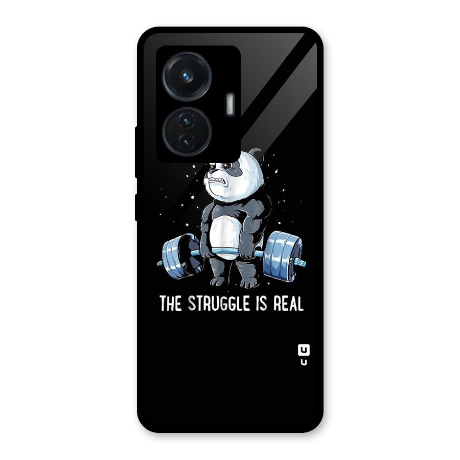 Struggle is Real Panda Glass Back Case for iQOO Z6 44W