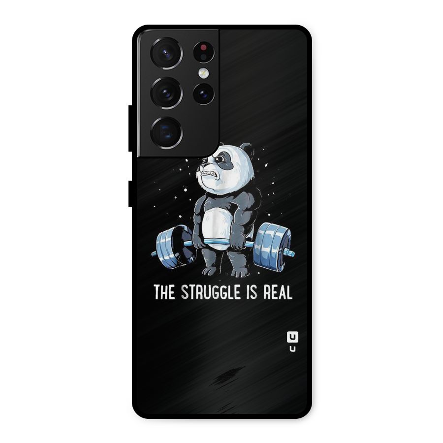 Struggle is Real Panda Metal Back Case for Galaxy S21 Ultra 5G