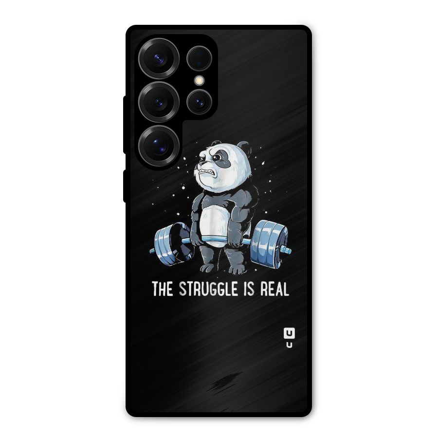 Struggle is Real Panda Metal Back Case for Galaxy S25 Ultra
