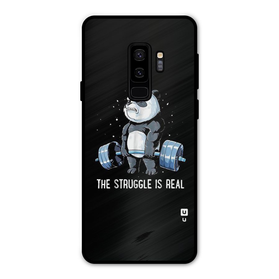 Struggle is Real Panda Metal Back Case for Galaxy S9 Plus
