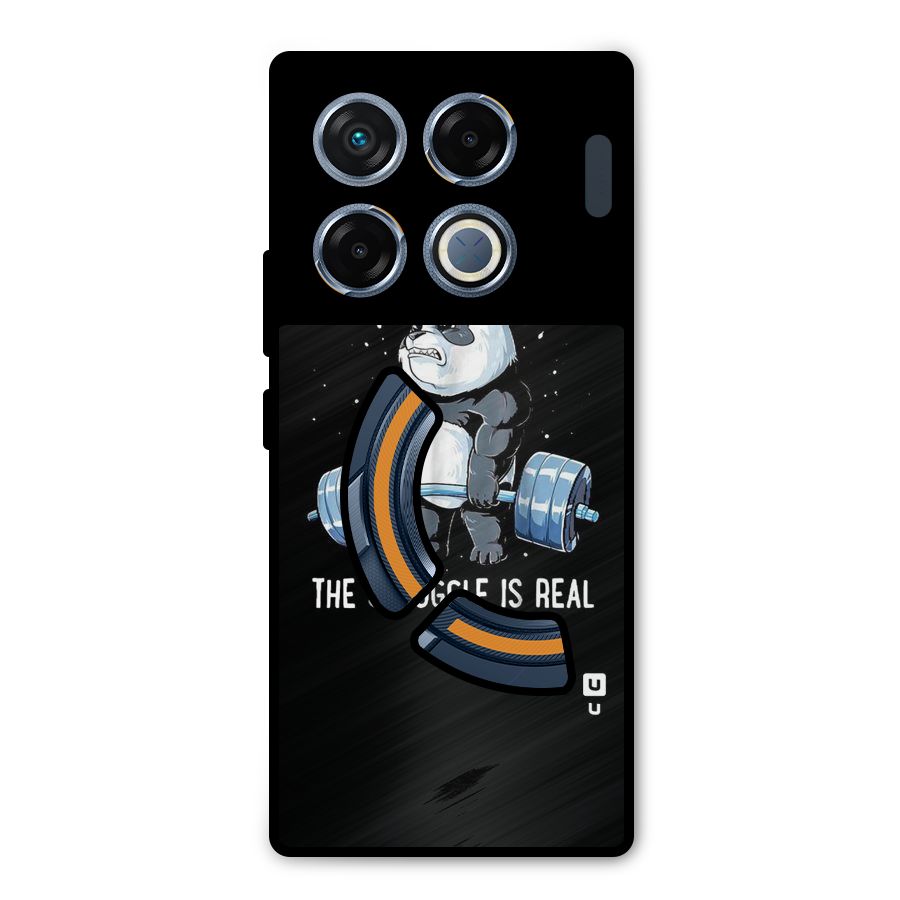 Struggle is Real Panda Metal Back Case for Infinix GT 20 Pro