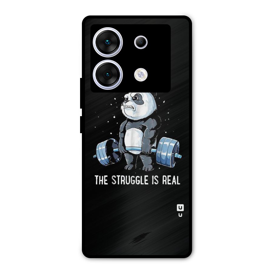 Struggle is Real Panda Metal Back Case for Infinix Zero 30 5G