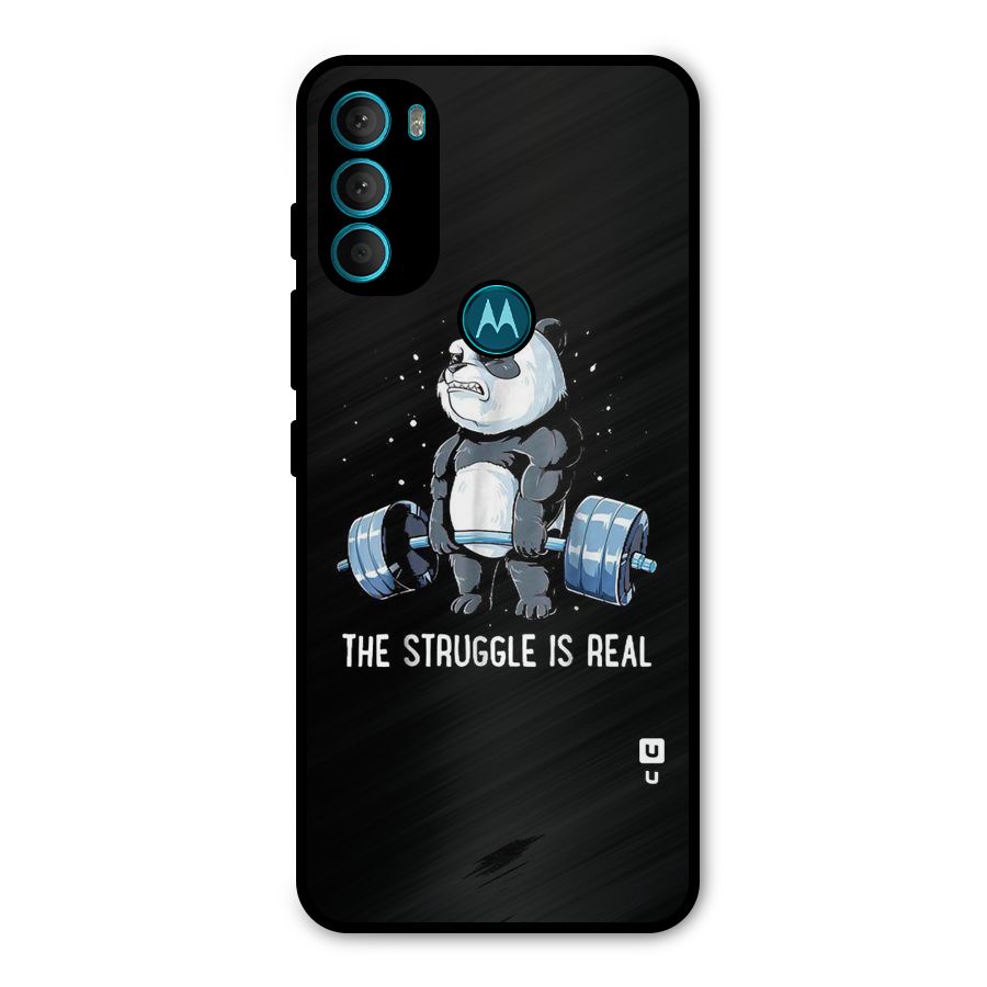 Struggle is Real Panda Metal Back Case for Moto G71 5G