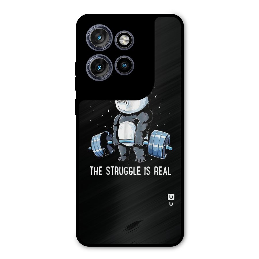Struggle is Real Panda Metal Back Case for Motorola Edge 50 Neo