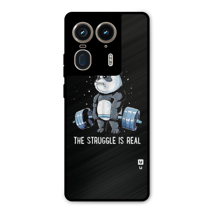 Struggle is Real Panda Metal Back Case for Motorola Edge 50 Ultra