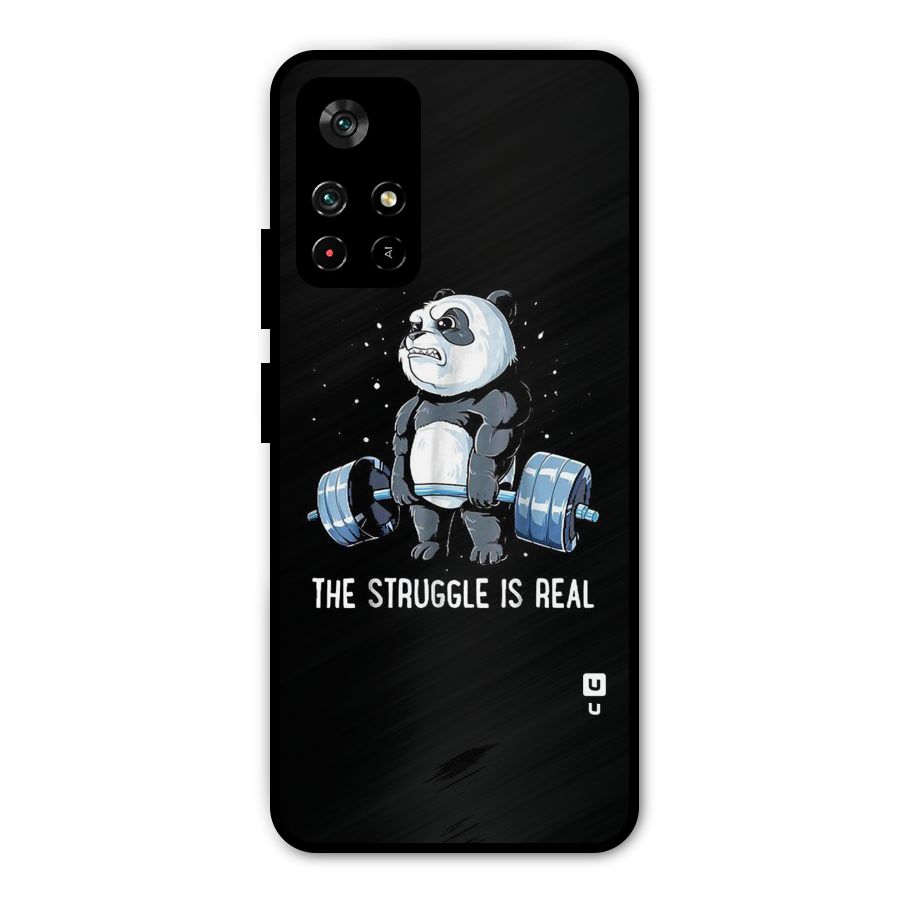 Struggle is Real Panda Metal Back Case for Poco M4 Pro 5G