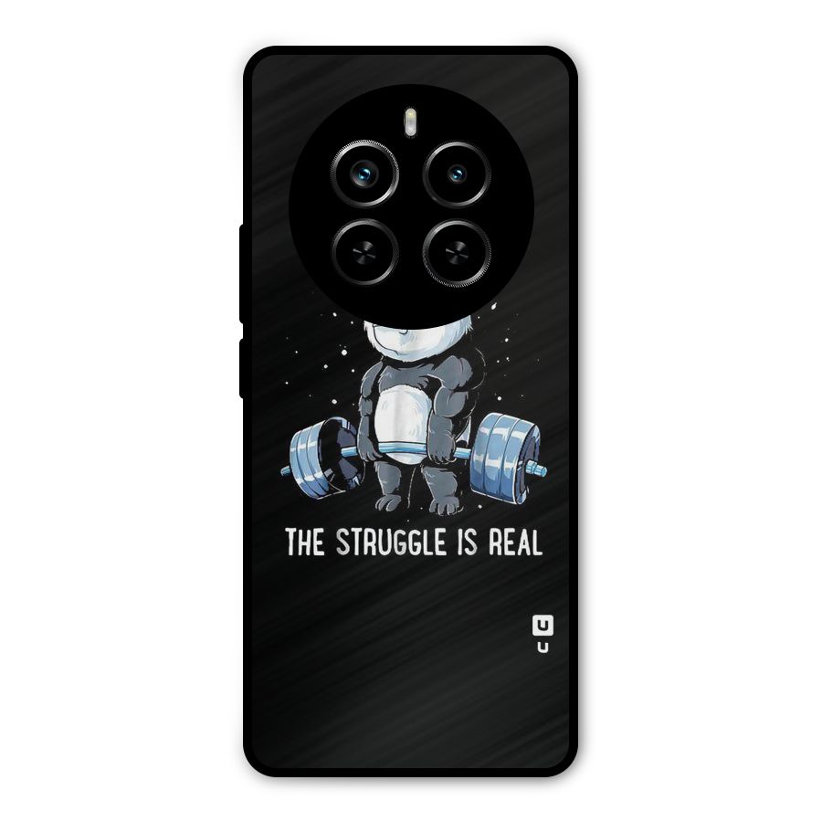 Struggle is Real Panda Metal Back Case for Realme P1 Pro