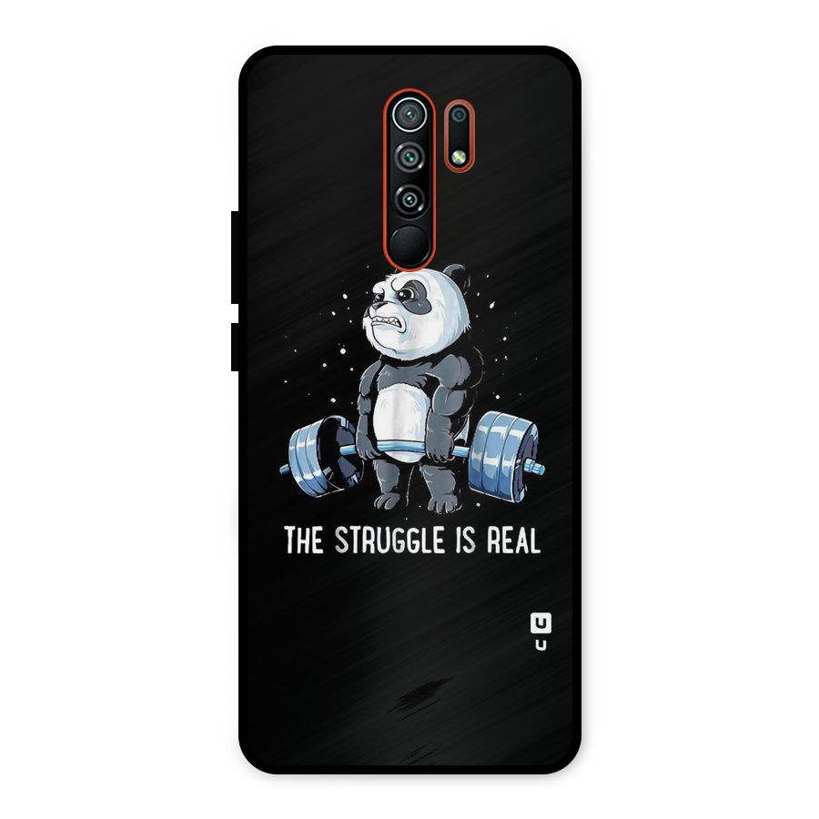 Struggle is Real Panda Metal Back Case for Redmi 9 Prime