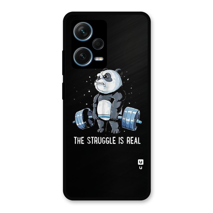 Struggle is Real Panda Metal Back Case for Redmi Note 12 Pro Plus 5G