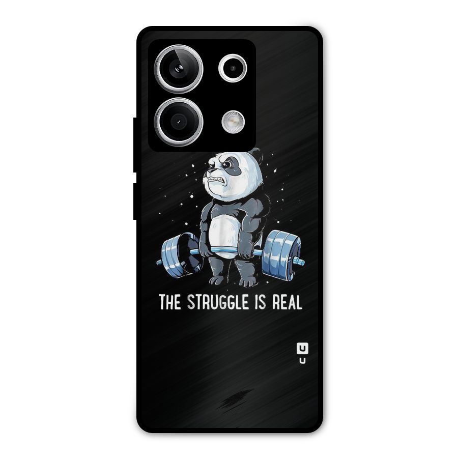 Struggle is Real Panda Metal Back Case for Redmi Note 13 5G
