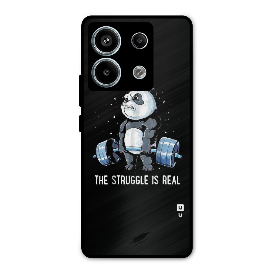 Struggle is Real Panda Metal Back Case for Redmi Note 13 Pro 5G