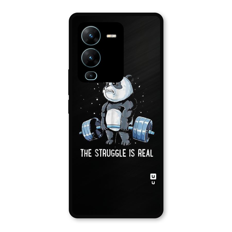 Struggle is Real Panda Metal Back Case for Vivo V25 Pro