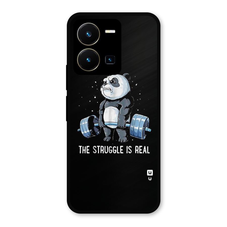 Struggle is Real Panda Metal Back Case for Vivo Y35