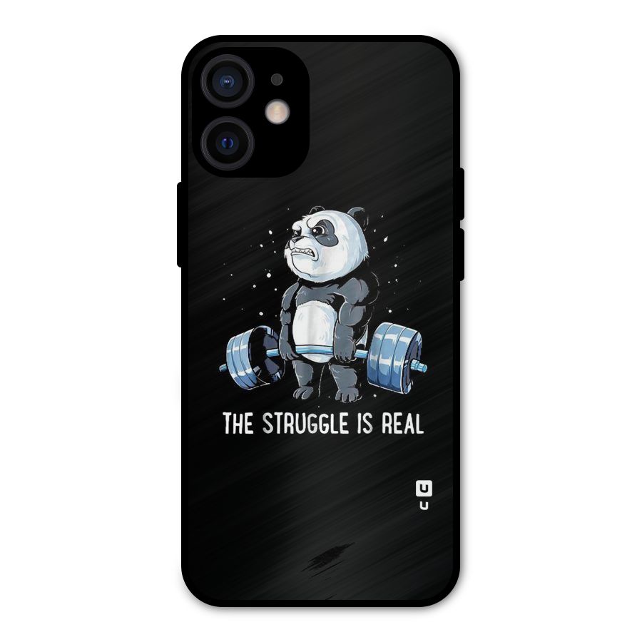 Struggle is Real Panda Metal Back Case for iPhone 12 Mini