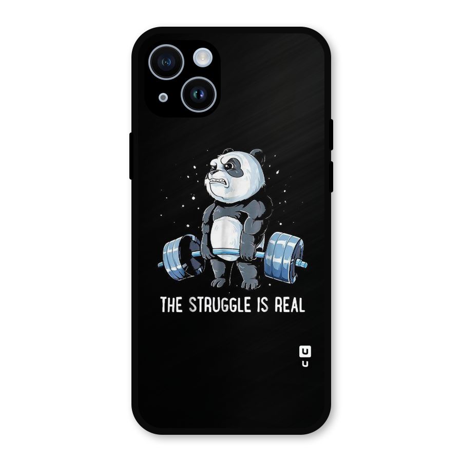 Struggle is Real Panda Metal Back Case for iPhone 14