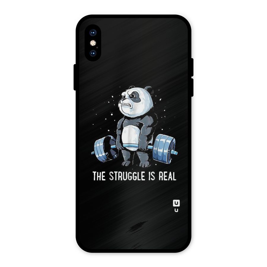 Struggle is Real Panda Metal Back Case for iPhone XS Max