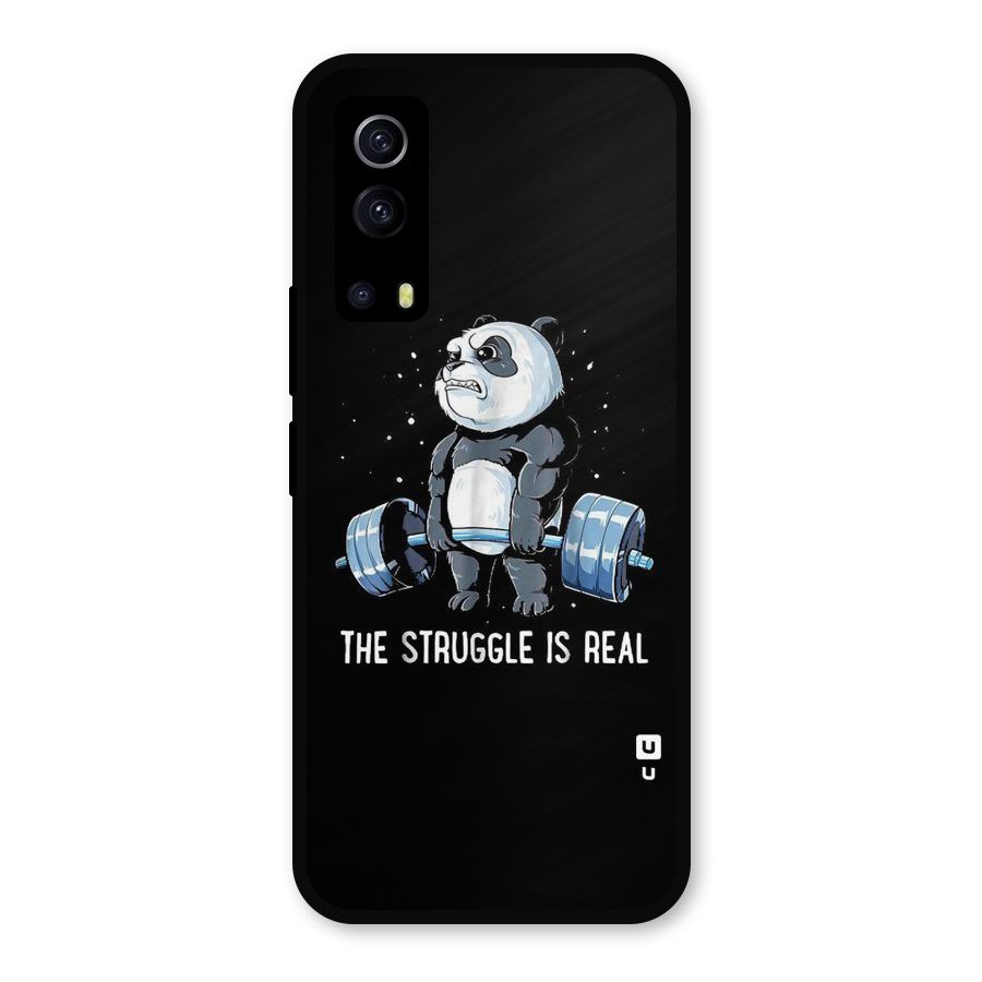 Struggle is Real Panda Metal Back Case for iQOO Z3