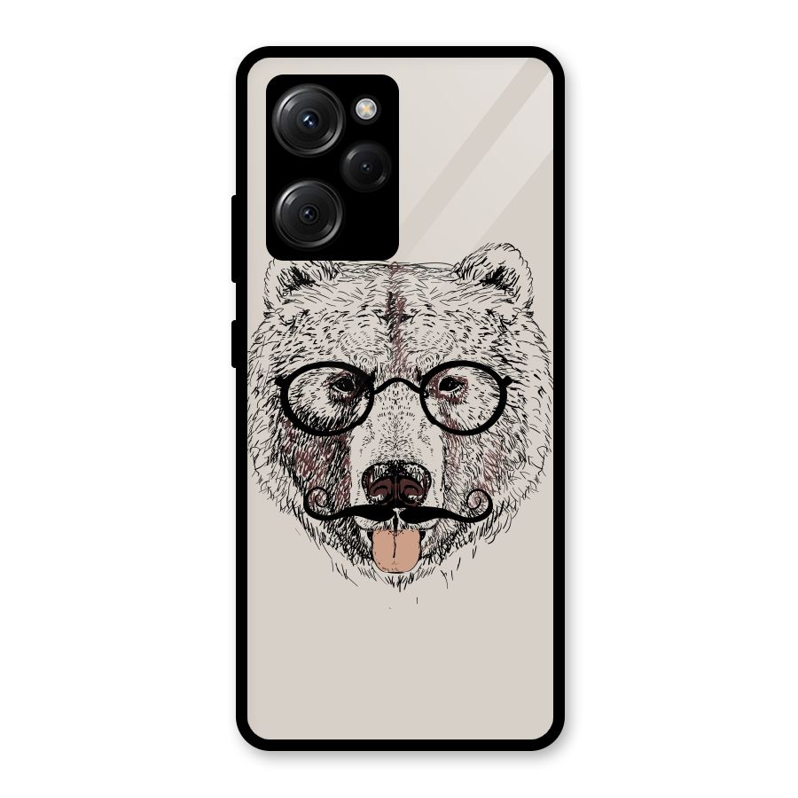 Studious Bear Glass Back Case for Poco X5 Pro