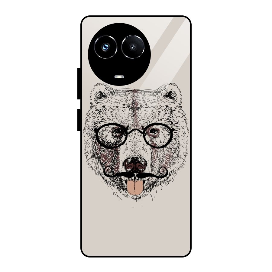 Studious Bear Glass Back Case for Realme 11X