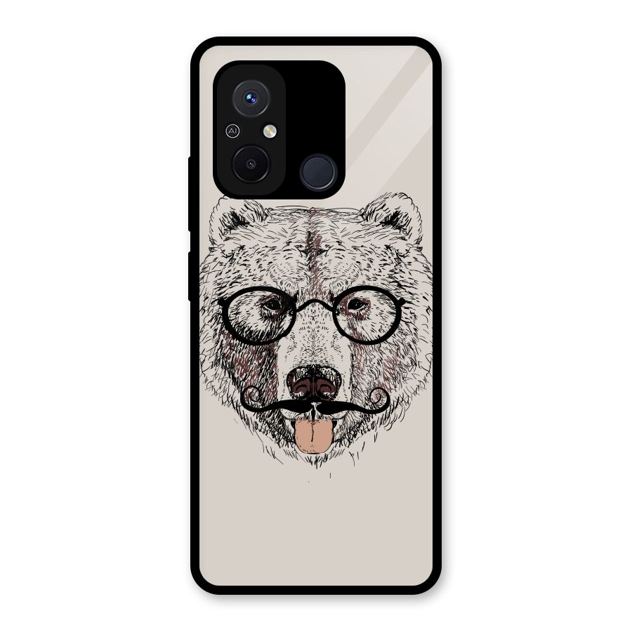 Studious Bear Glass Back Case for Redmi 12C