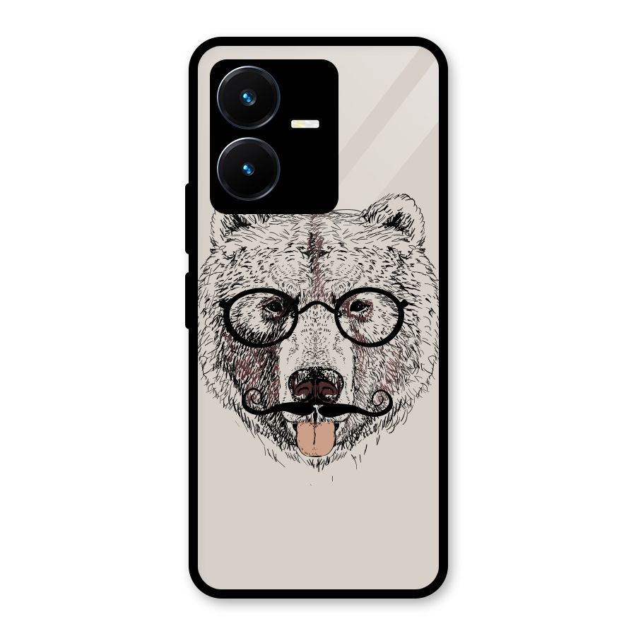 Studious Bear Glass Back Case for Vivo Y22s