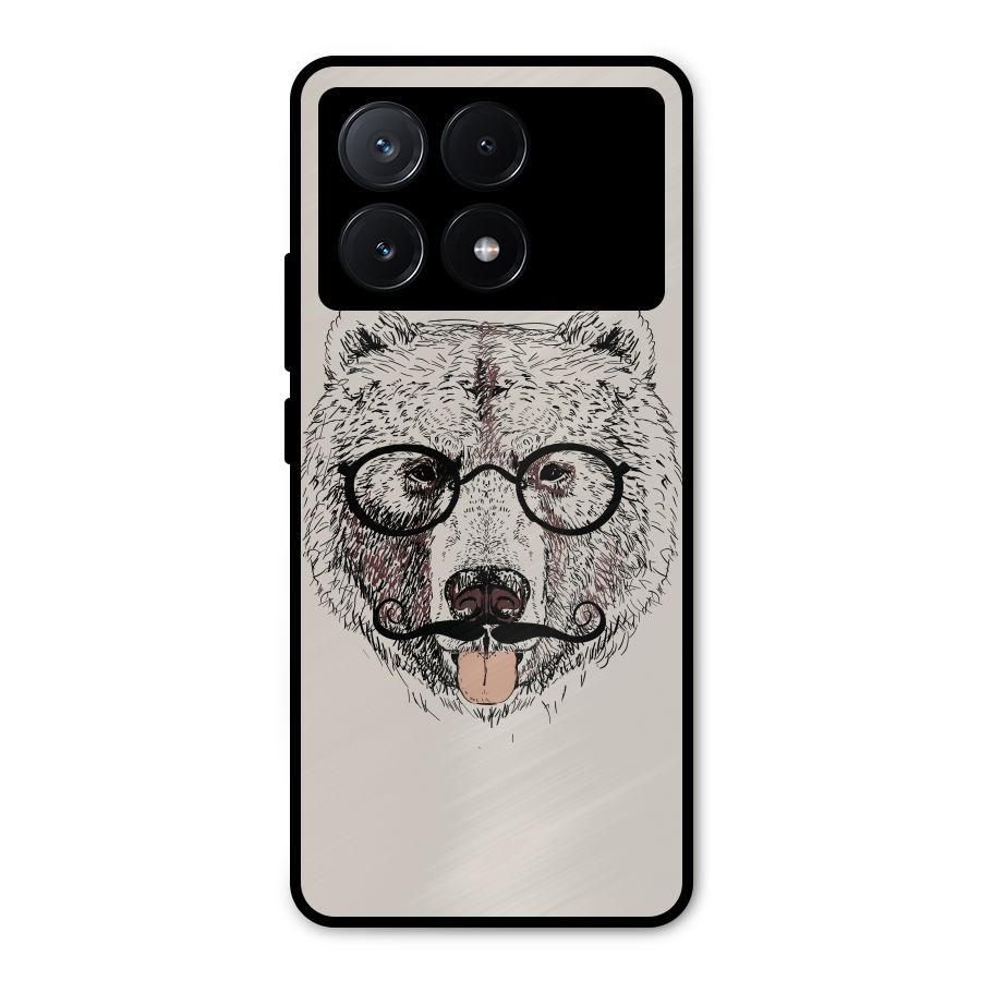 Studious Bear Metal Back Case for Poco X6 Pro