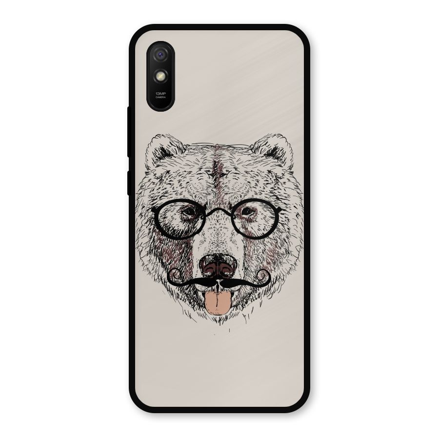 Studious Bear Metal Back Case for Redmi 9a