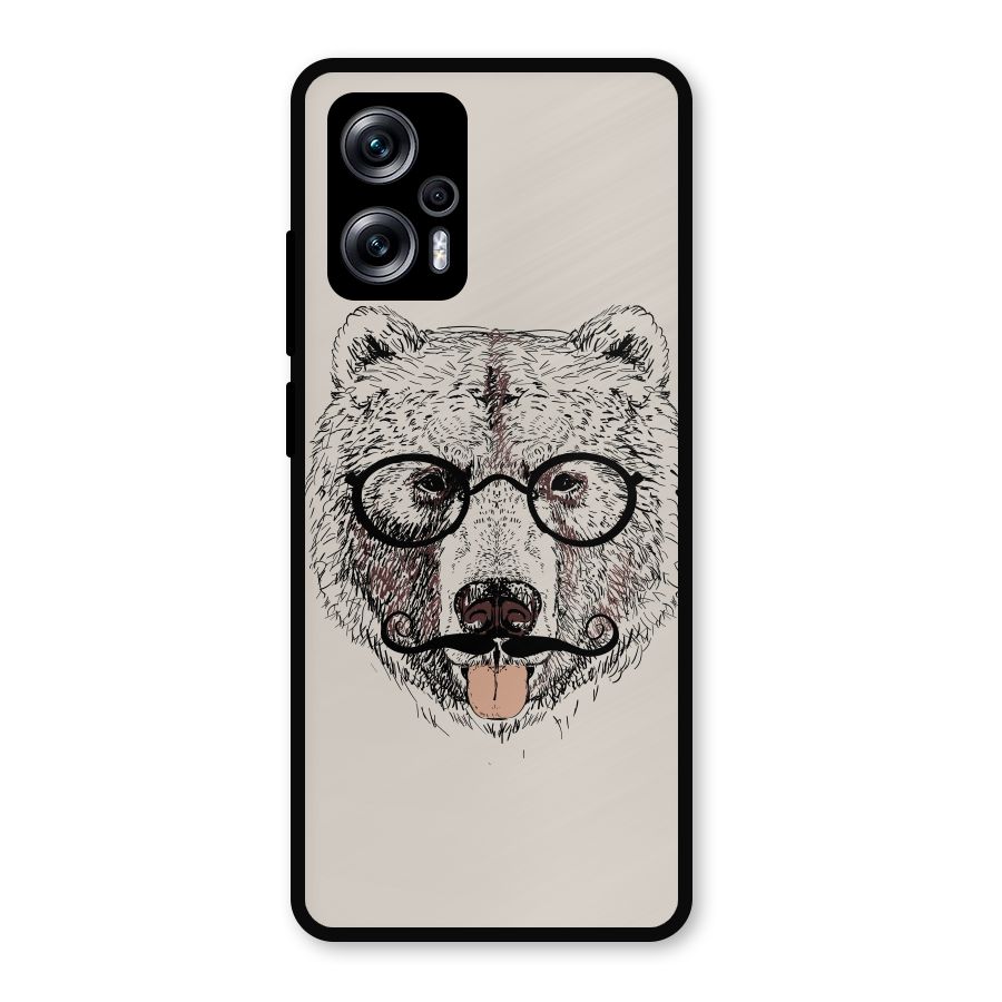Studious Bear Metal Back Case for Redmi K50i