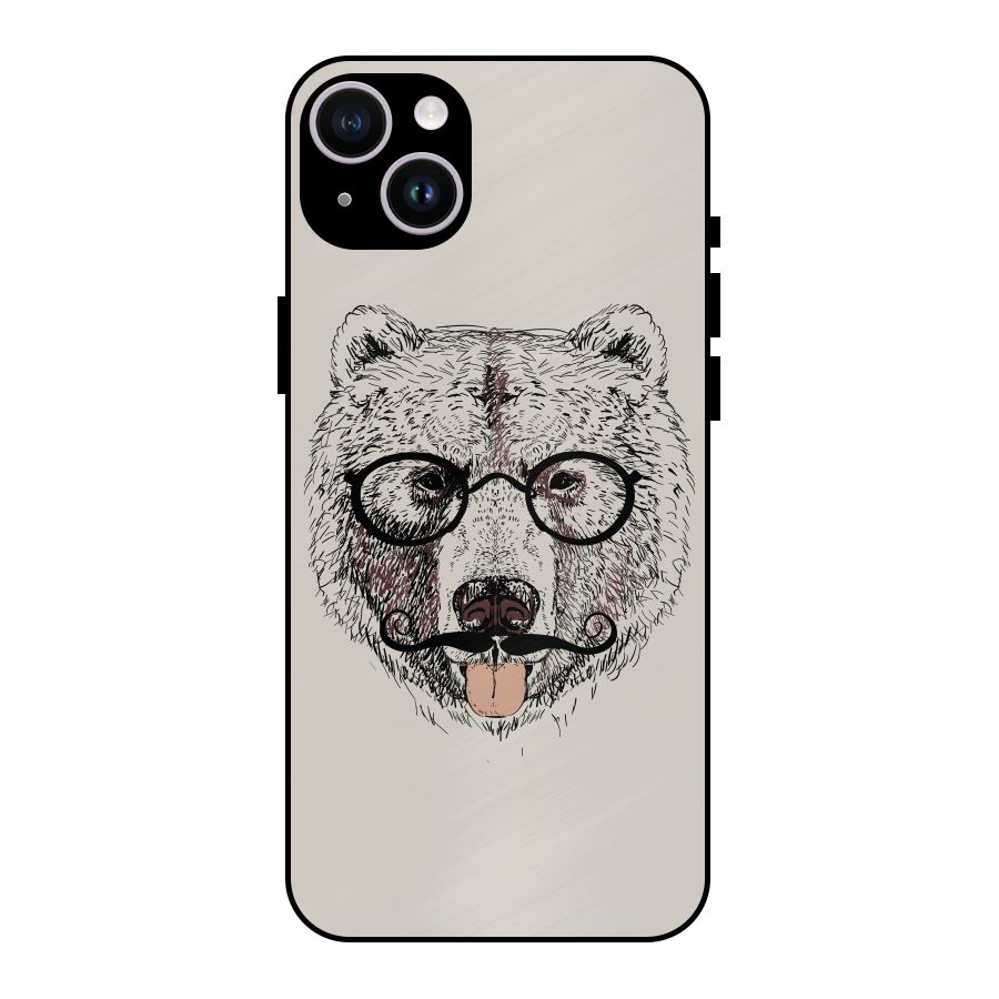 Studious Bear Metal Back Case for iPhone 14 Plus