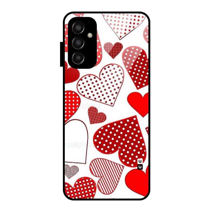 Style Hearts Glass Back Case for Galaxy F13