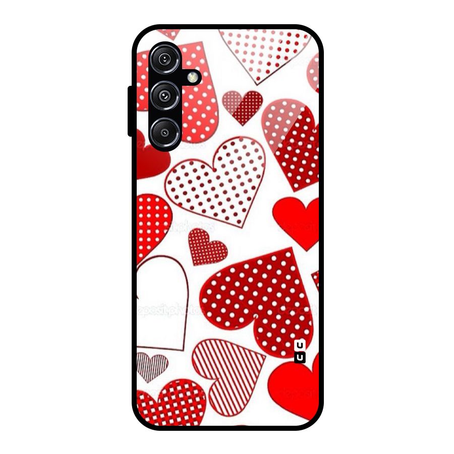 Style Hearts Glass Back Case for Galaxy M34 5G