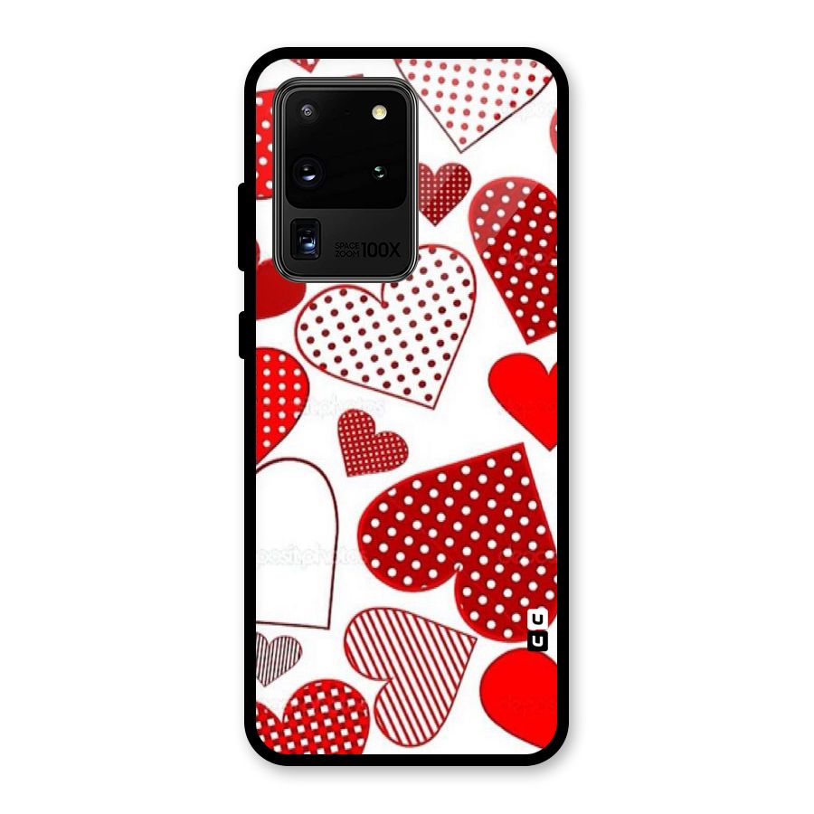 Style Hearts Glass Back Case for Galaxy S20 Ultra