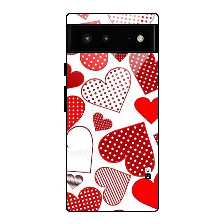 Style Hearts Glass Back Case for Google Pixel 6