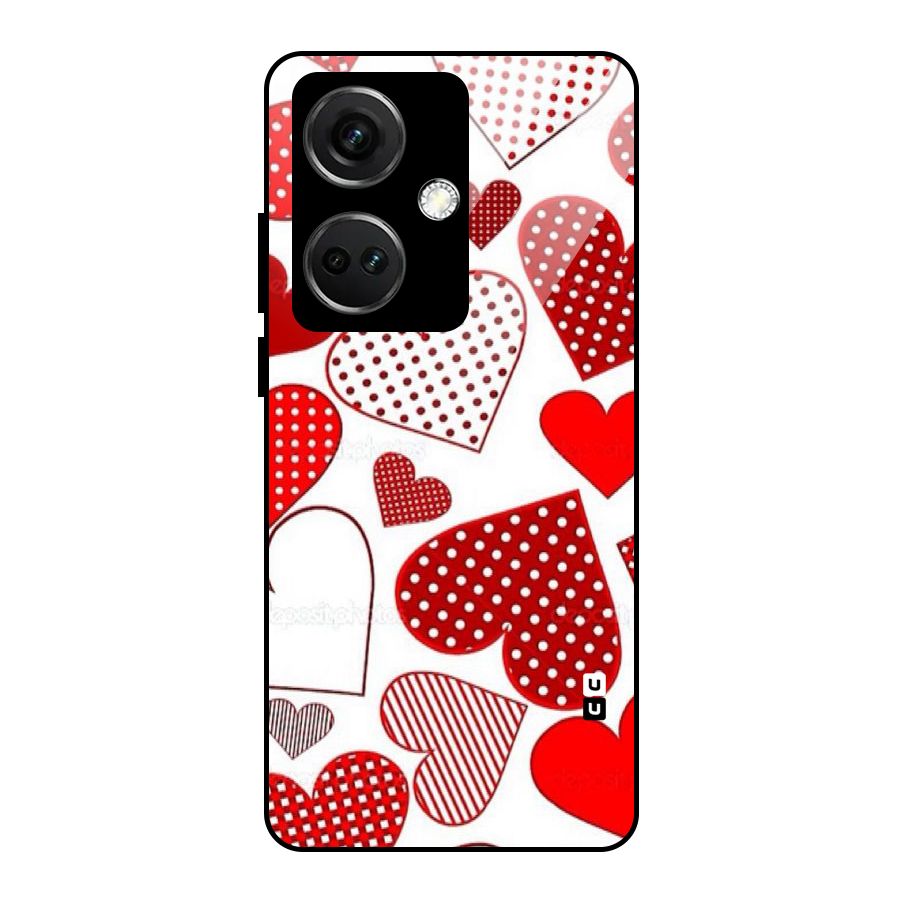 Style Hearts Glass Back Case for OnePlus Nord CE 3 5G